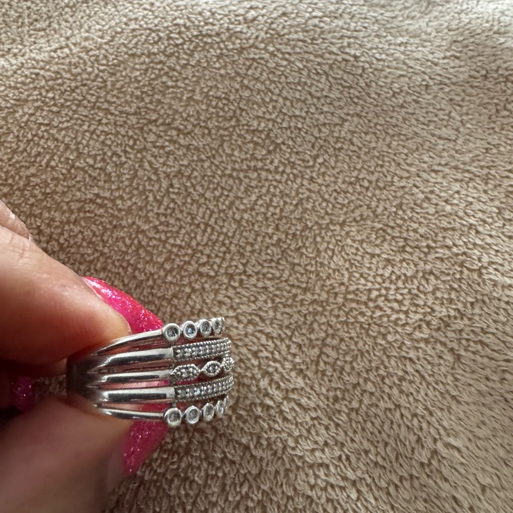 Women's Sterling Silver and Diamond Ring - Picture 2 of 9